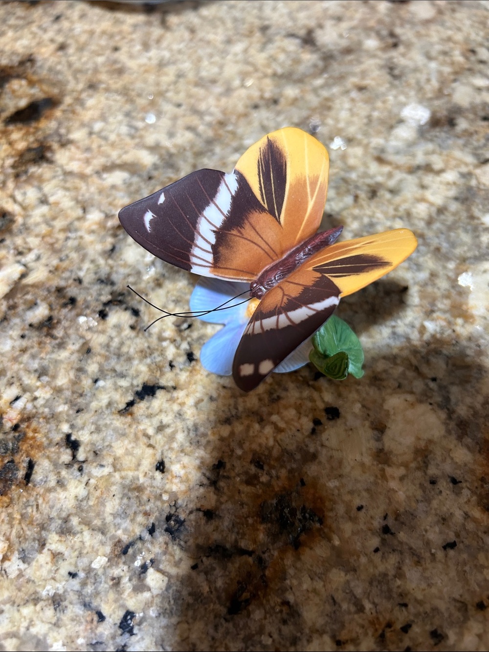 Franklin Mint Tufted Jungle King Butterfly porcelain figurine, 2.75”